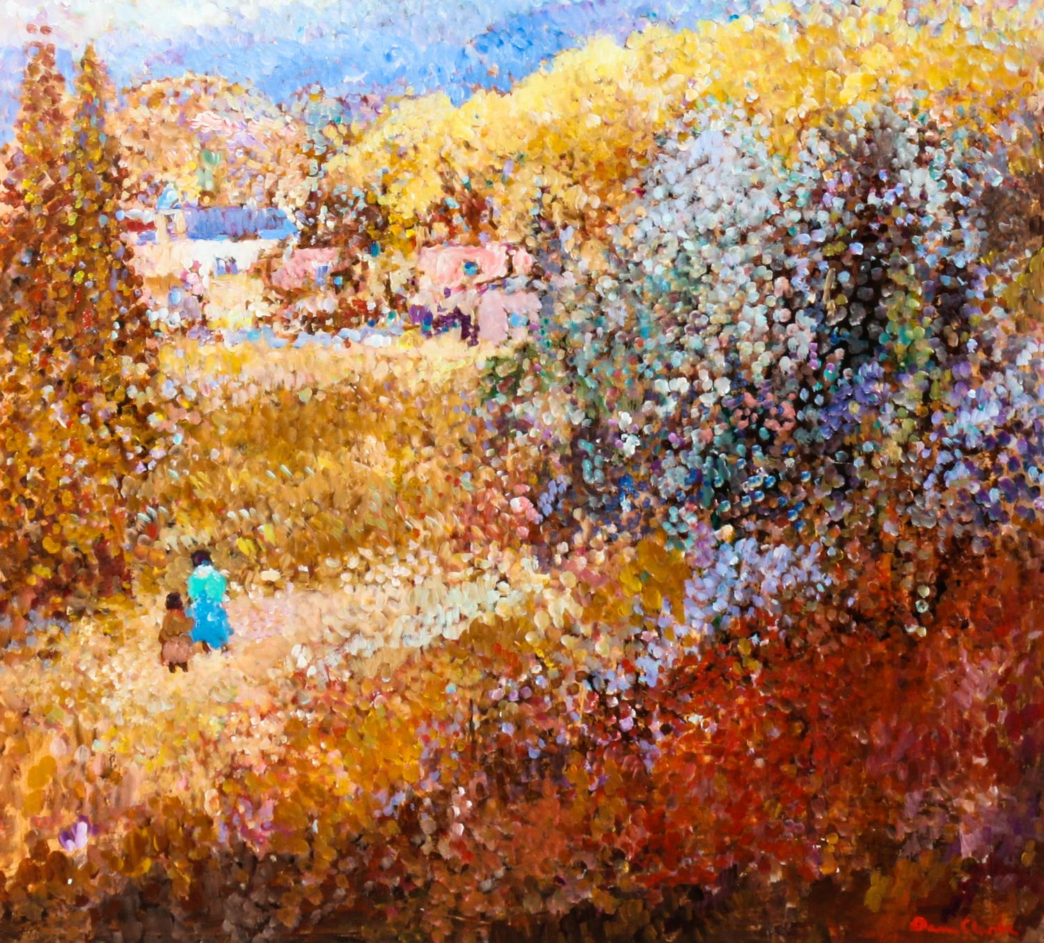 Dane Clark, (American, b. 1934), Landscape with Two Figures