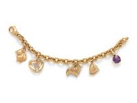 YELLOW GOLD CHARM BRACELET