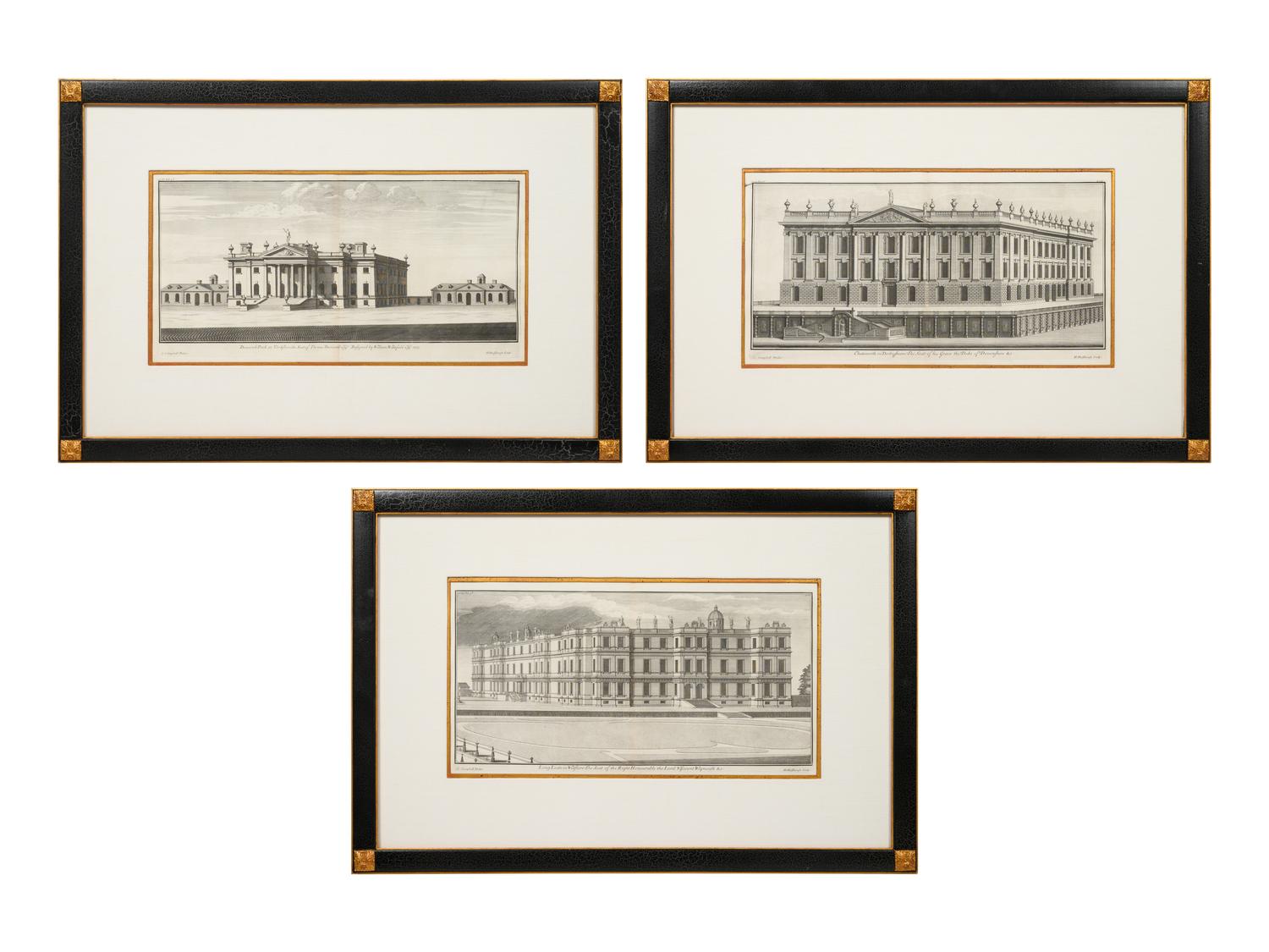 A Set of Three Architectural Engravings