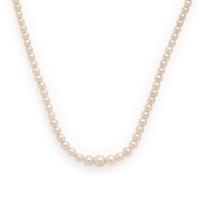 Cultured Pearl and Low Karat White Gold Necklace
