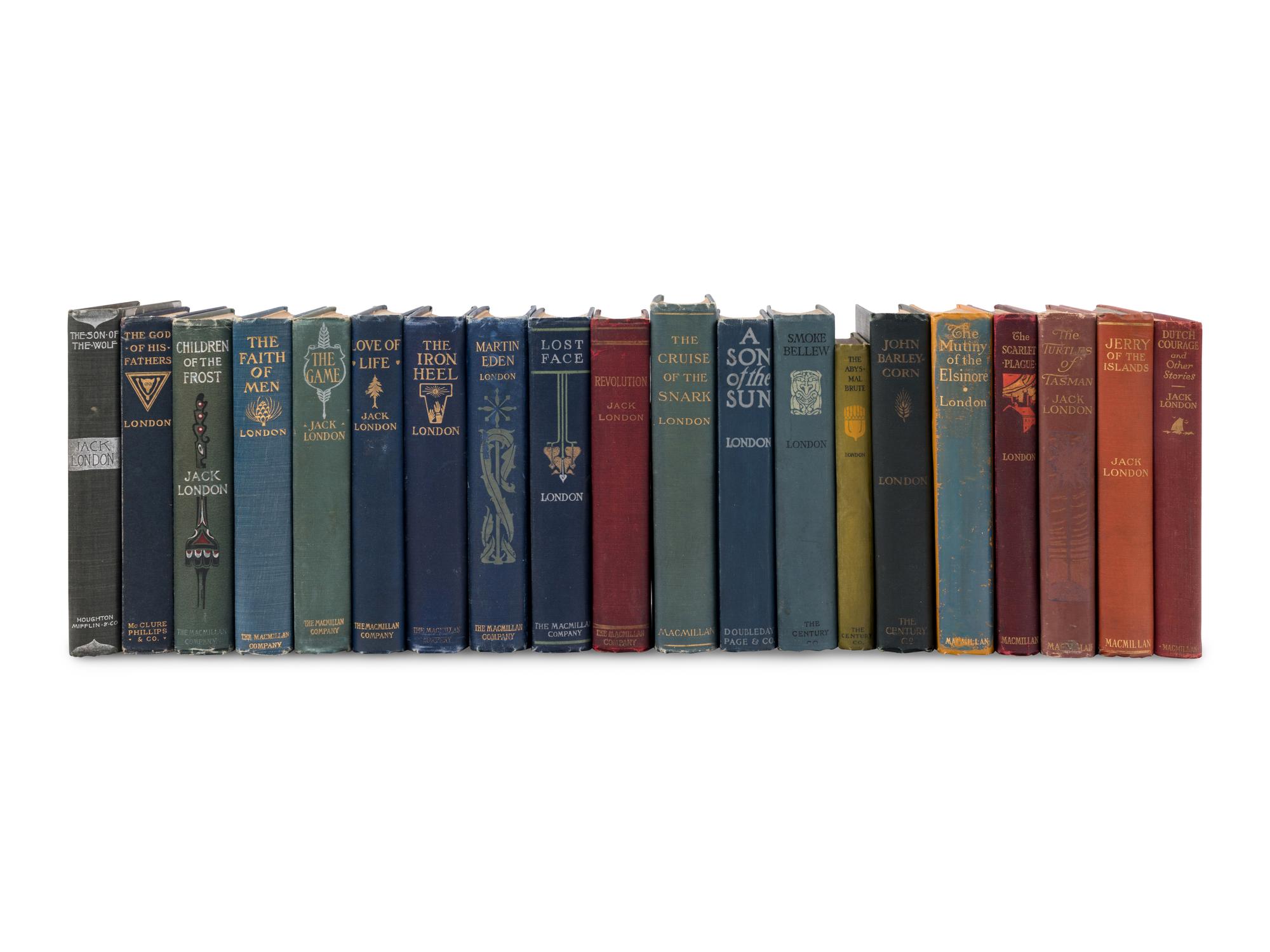 LONDON, Jack (1876-1916). A group of 20 works, MOST FIRST EDITIONS, including: