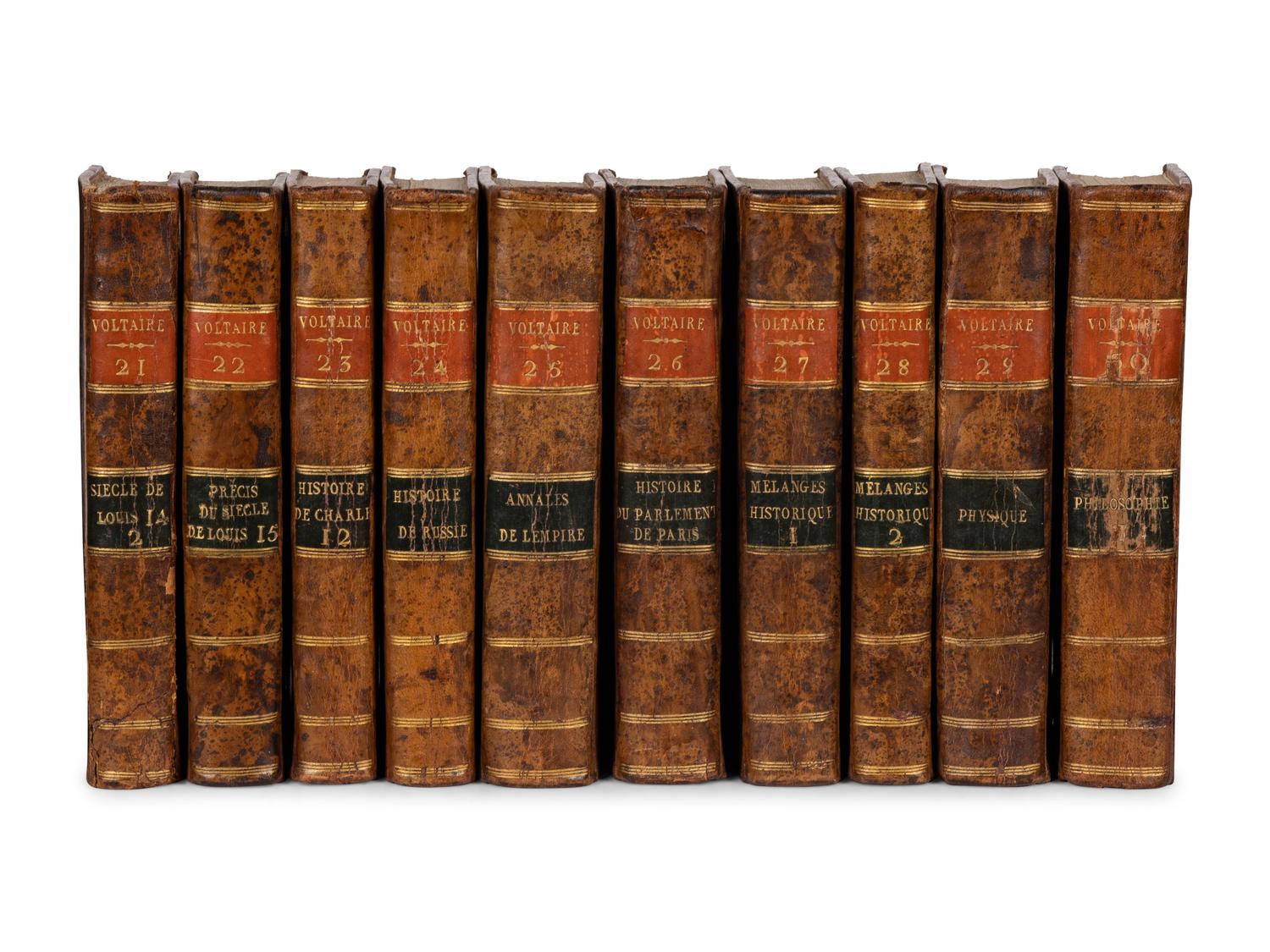 VOLTAIRE, Francois Marie Arouet de (1694-1778). Oeuvres . [Kehl]: De l'imprimerie de la Société littéraire-typographique, 1784-1789.