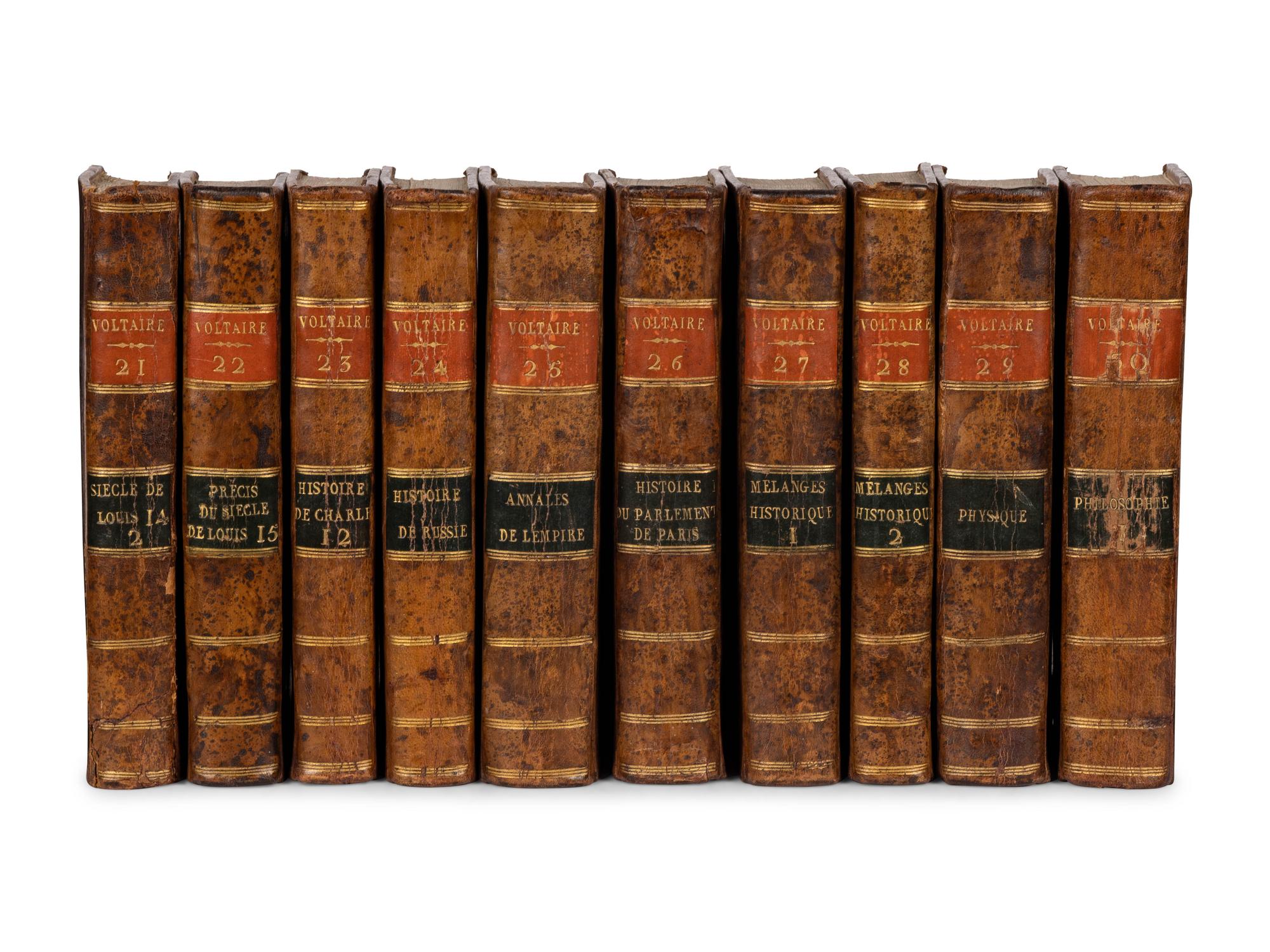 VOLTAIRE, Francois Marie Arouet de (1694-1778). Oeuvres . [Kehl]: De l'imprimerie de la Société littéraire-typographique, 1784-1789.
