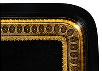 A Regency Papier-Mâché Tray Inset on a Later Stand as a Table