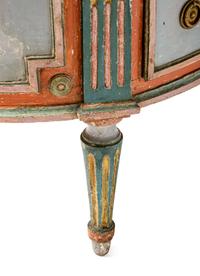 A North Italian Polychrome Painted Demilune Commode
