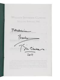 CLINTON, William. Selected Remarks . 7 volumes, various dates. FIRST EDITIONS. Two are INSCRIBED BY PRESIDENT BILL CLINTON.