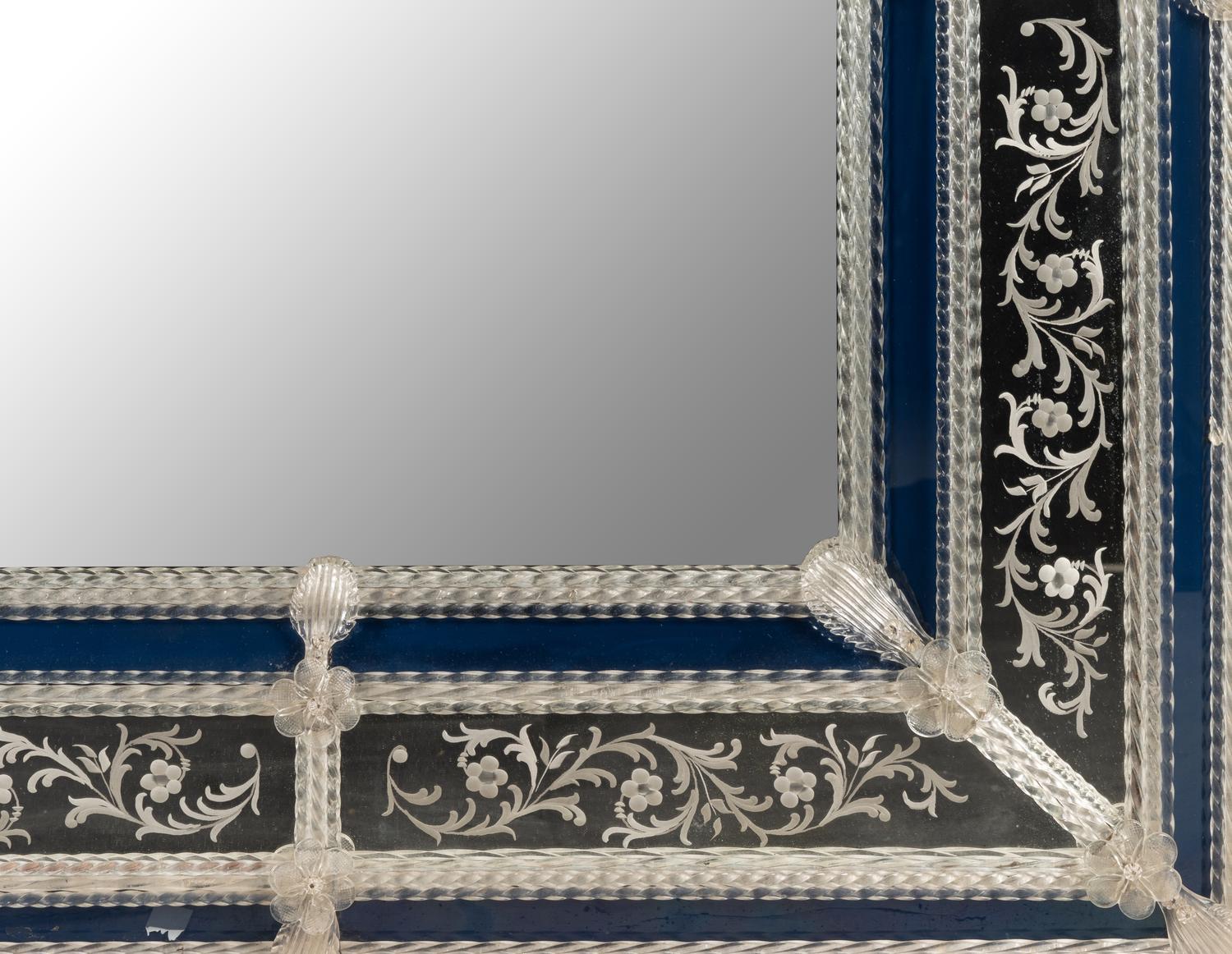 A Venetian Etched Glass Mirror