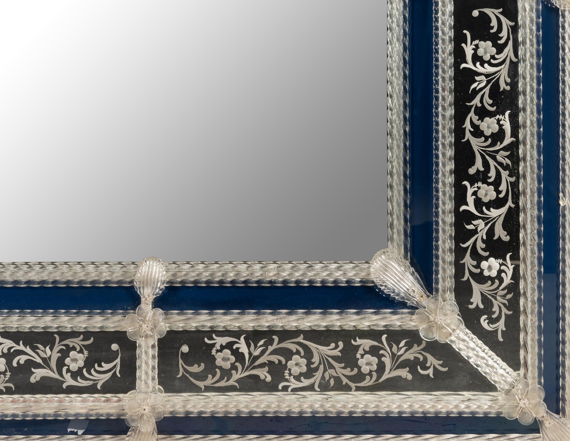 A Venetian Etched Glass Mirror