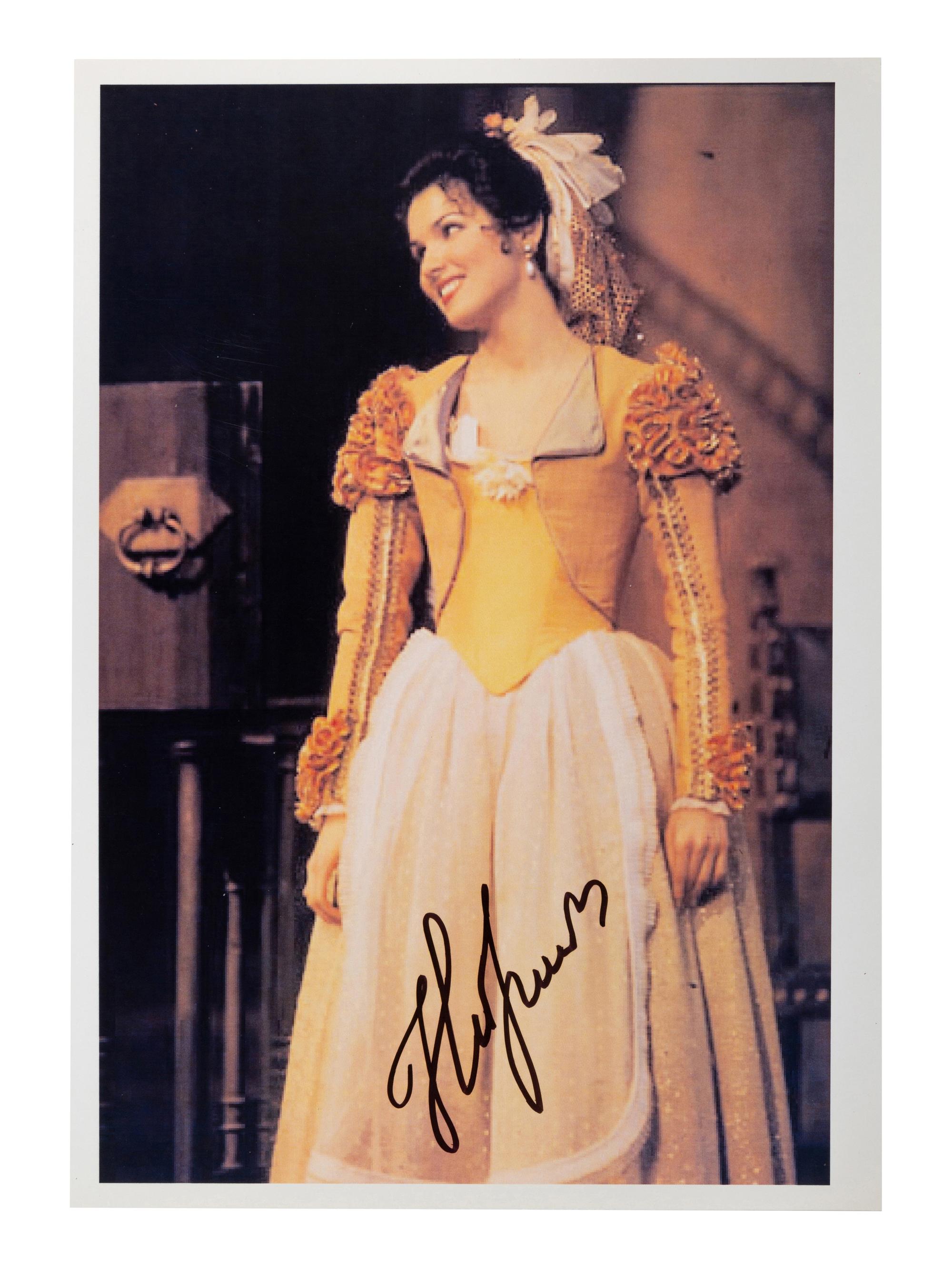 [20TH-CENTURY OPERA SINGERS]. A group of 6 signed photographs or photographic prints of opera singers from the 1970s-1990s, comprising images of:
