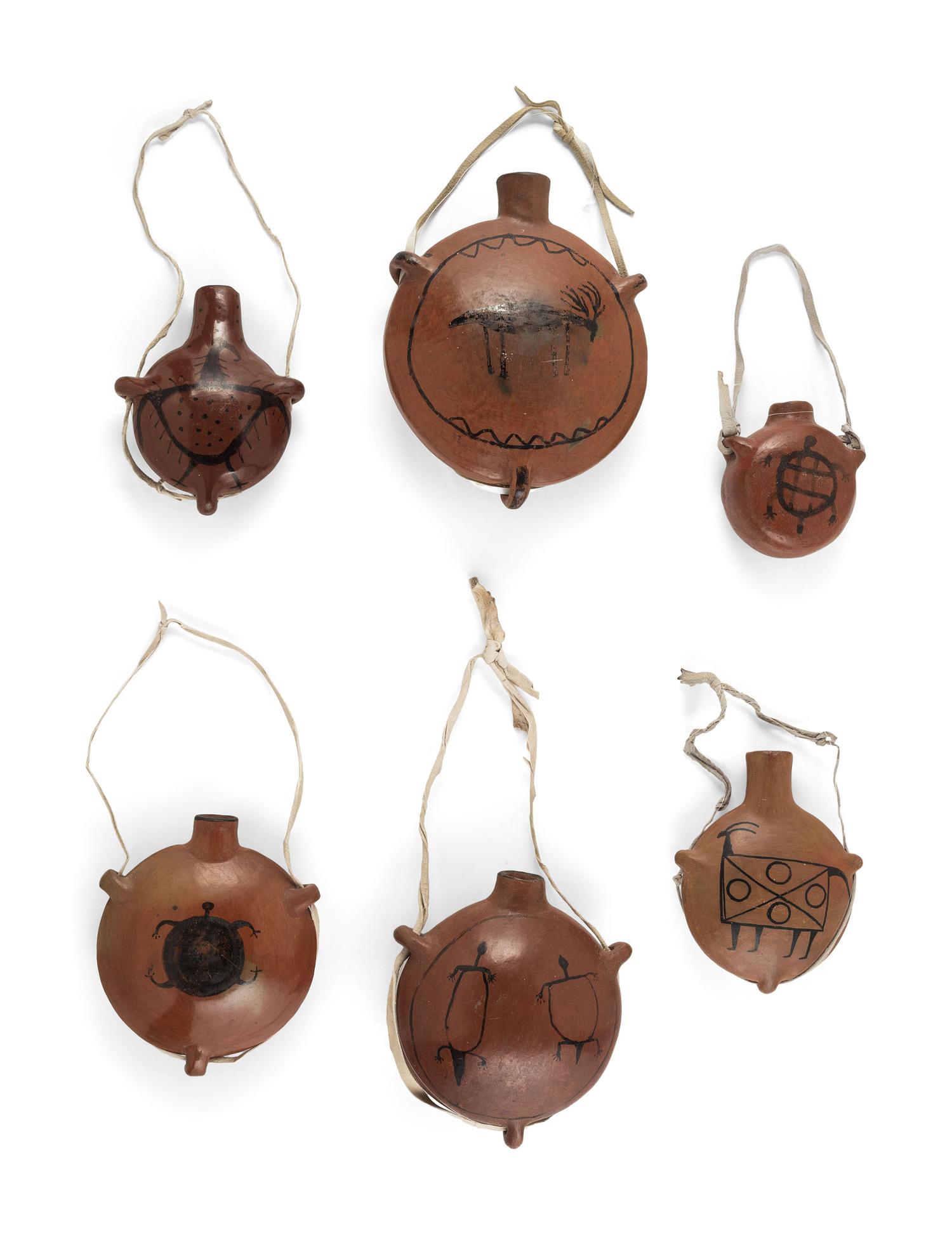 Maricopa Pottery Canteens, with Animals