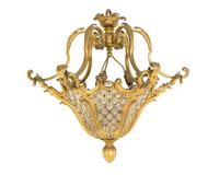 A French Gilt Bronze and Glass Ceiling Fixture — CIRCA 1900