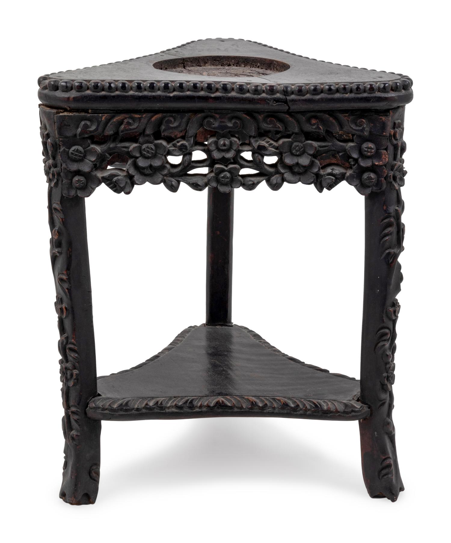 Three Chinese Carved Hardwood Stands