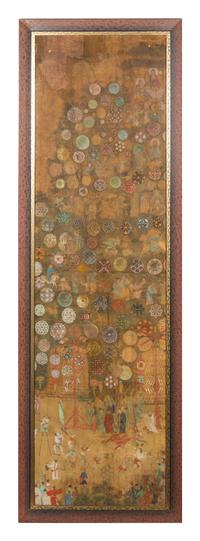 A Set of Six Chinese Ink and Color on Silk Panels MING DYNASTY 81 1/4 x 22 3/4 inches. — MING DYNASTY