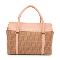 Fendi, Monogram Jacquard & ink Leather Handbag