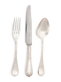 A Christofle Silver-Plate Partial Flatware Service
