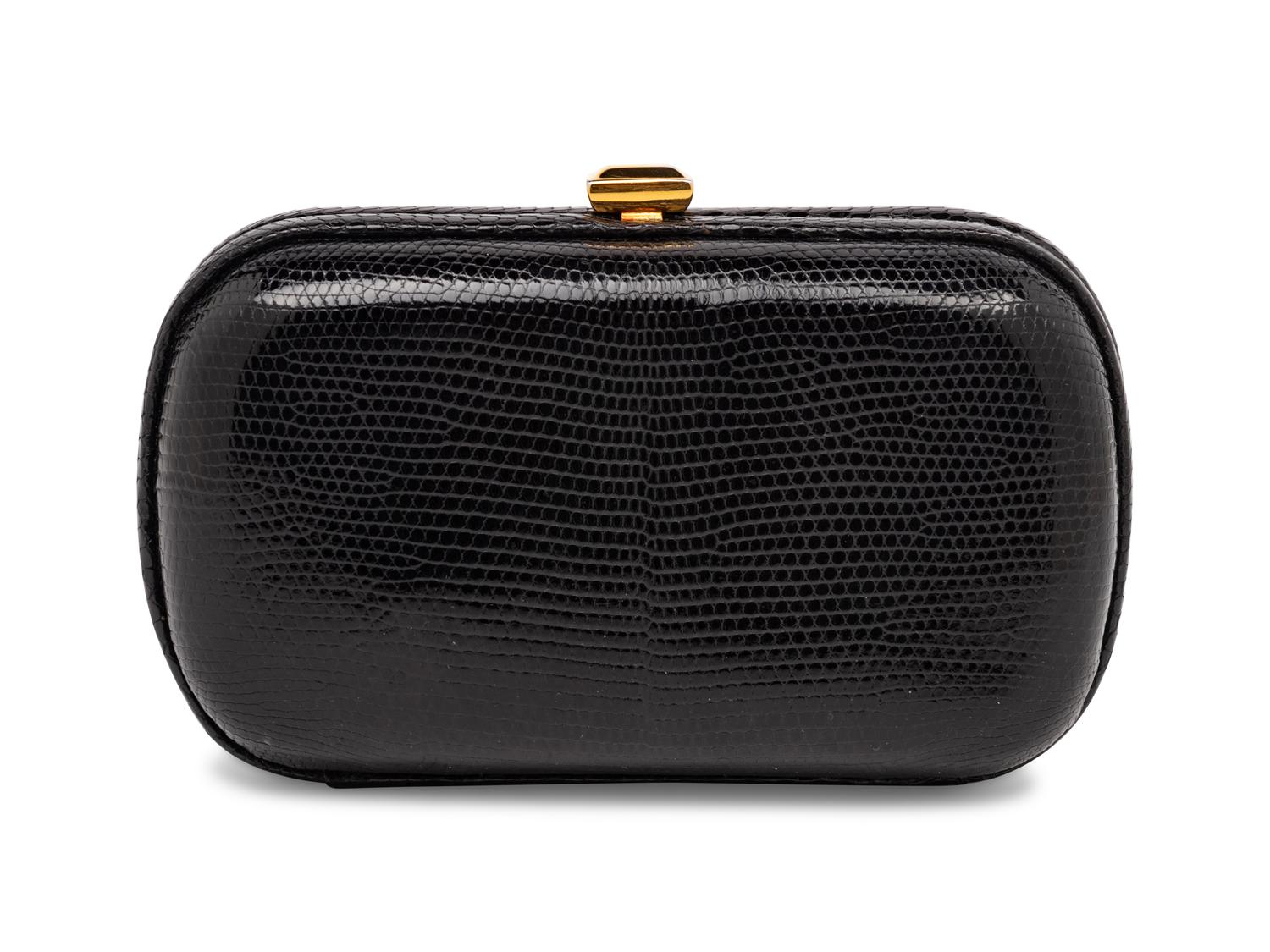 BOTTEGA VENETA, BLACK LIZARD CLUTCH