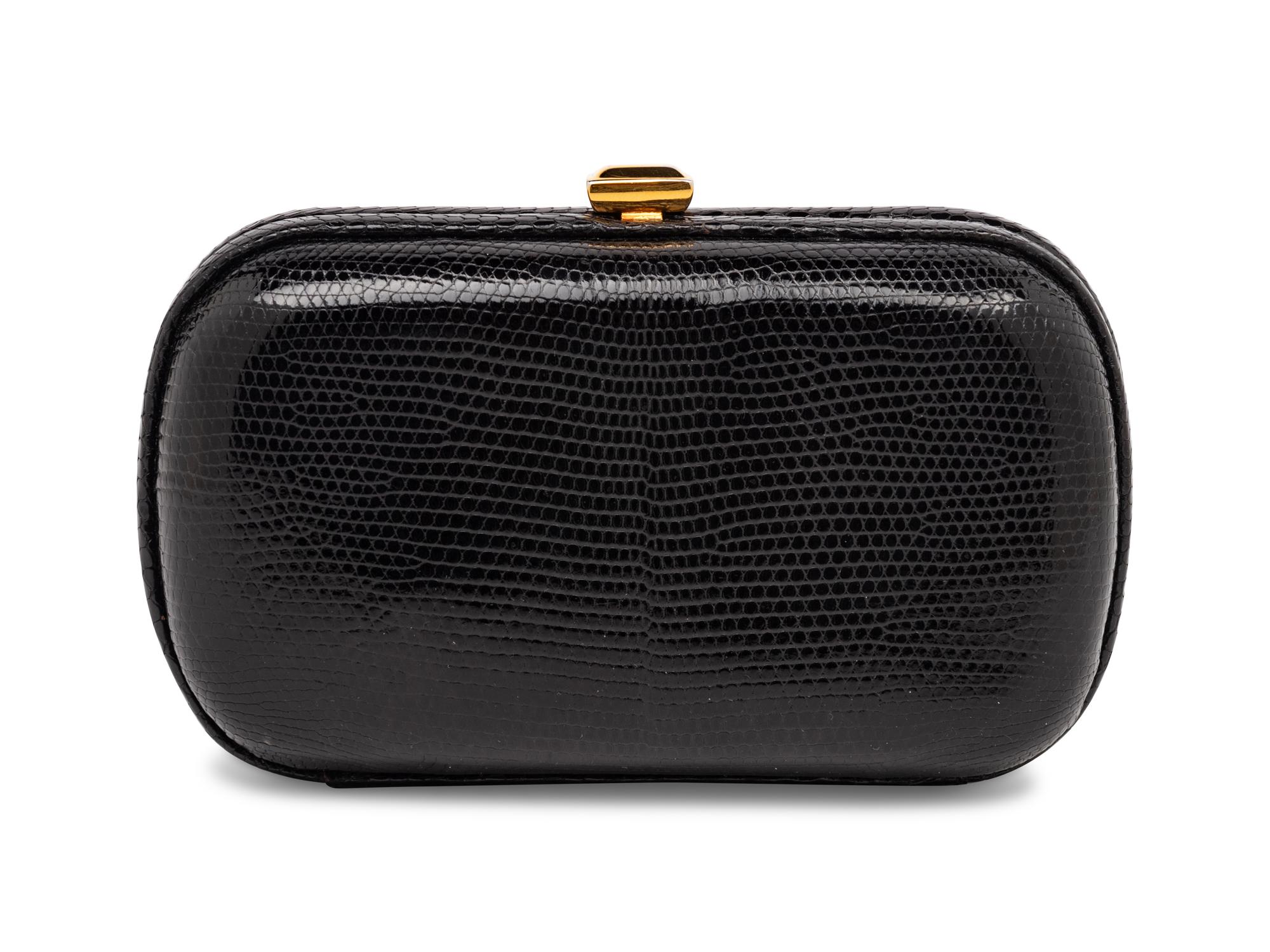 BOTTEGA VENETA, BLACK LIZARD CLUTCH