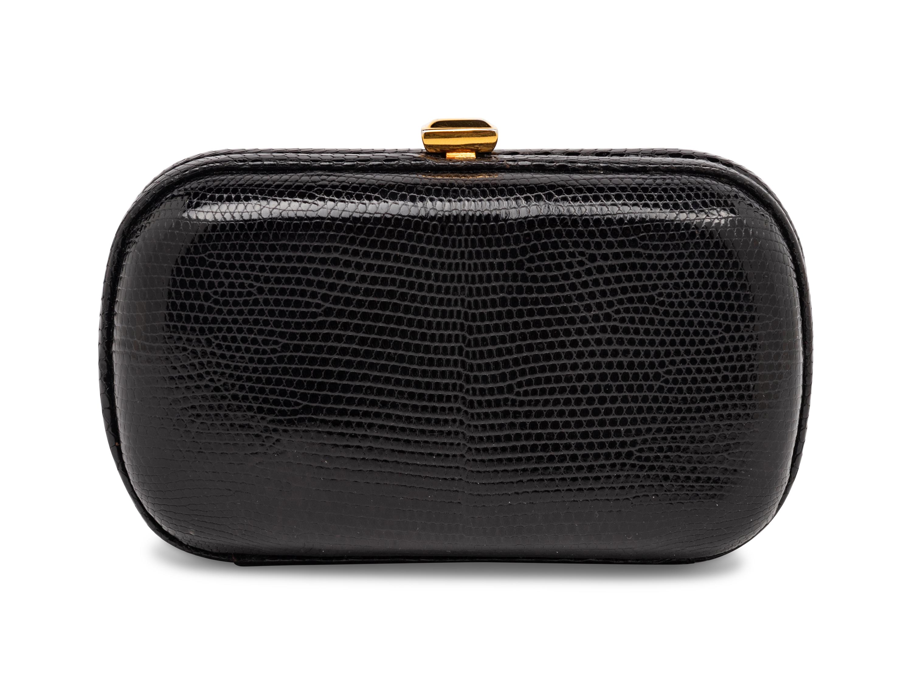 BOTTEGA VENETA, BLACK LIZARD CLUTCH