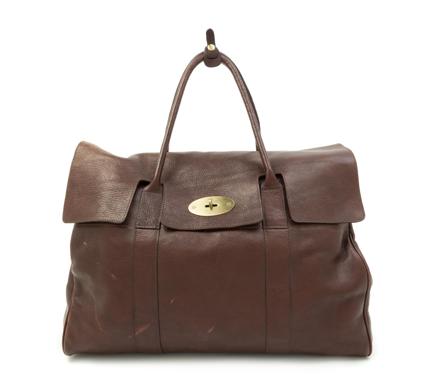 A Mulberry Chocolate Leather Bayswater Bag, 19.75" x 15" x 8.75".