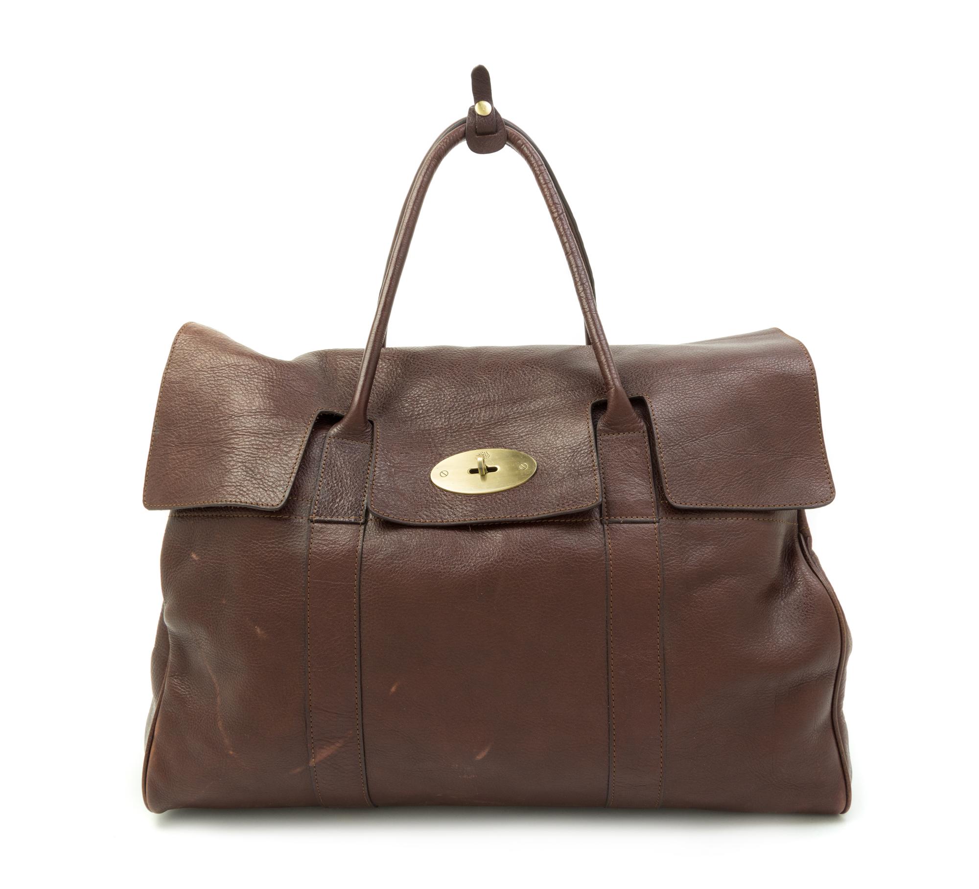 A Mulberry Chocolate Leather Bayswater Bag, 19.75" x 15" x 8.75".