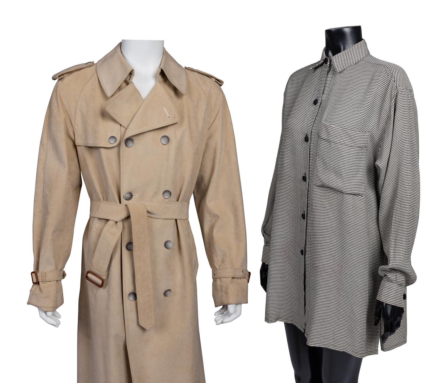 Jeffrey Banks Ultasuede Trench Coat and Willi Smith Shirt, 1980s
