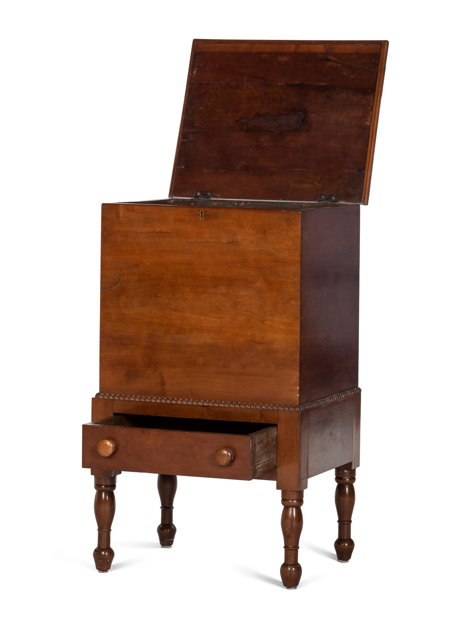 A Late Federal Cherrywood One-Drawer Sugar Chest
