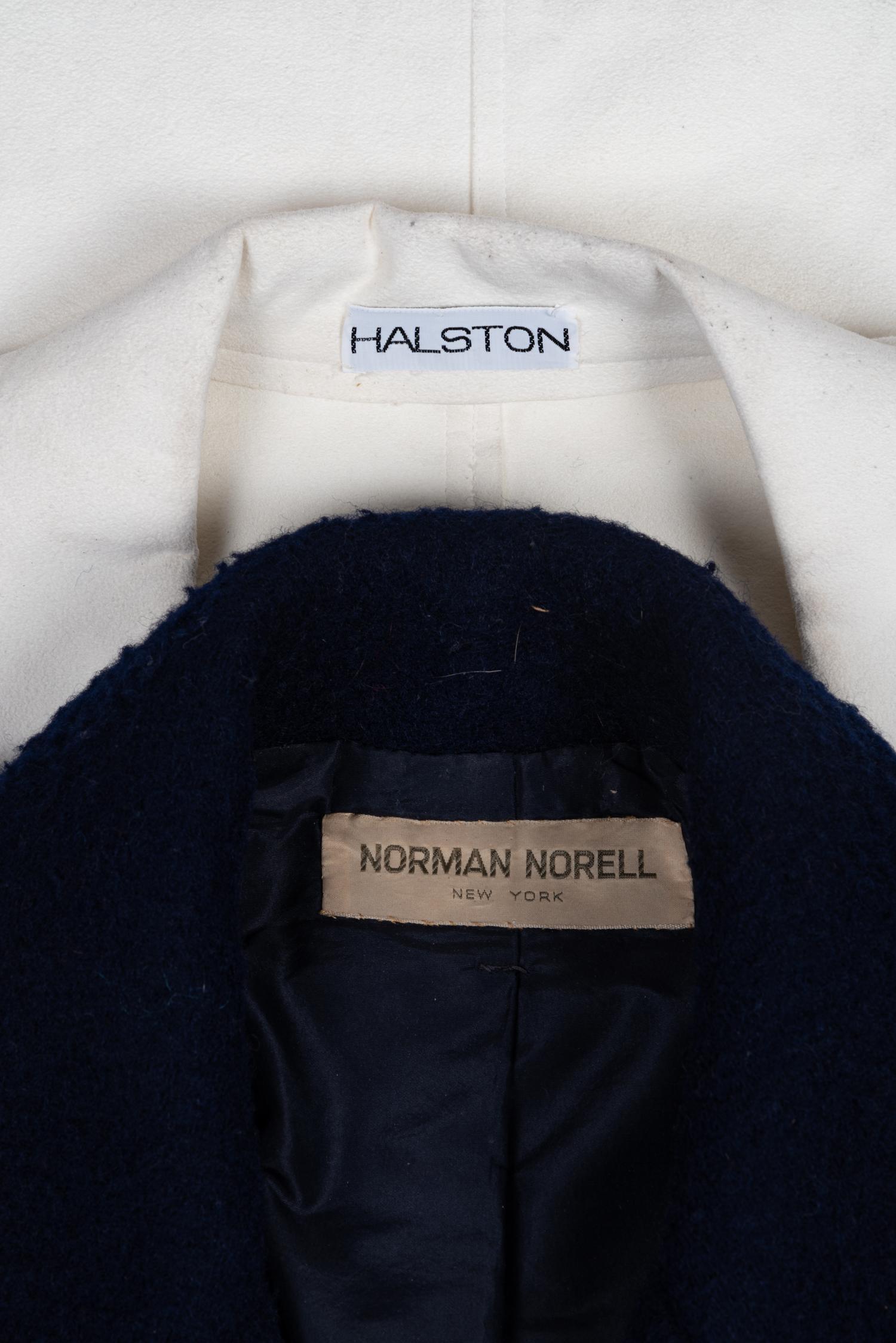 Two Designer Coats: One Norman Norell, One Halston, 1960-70s