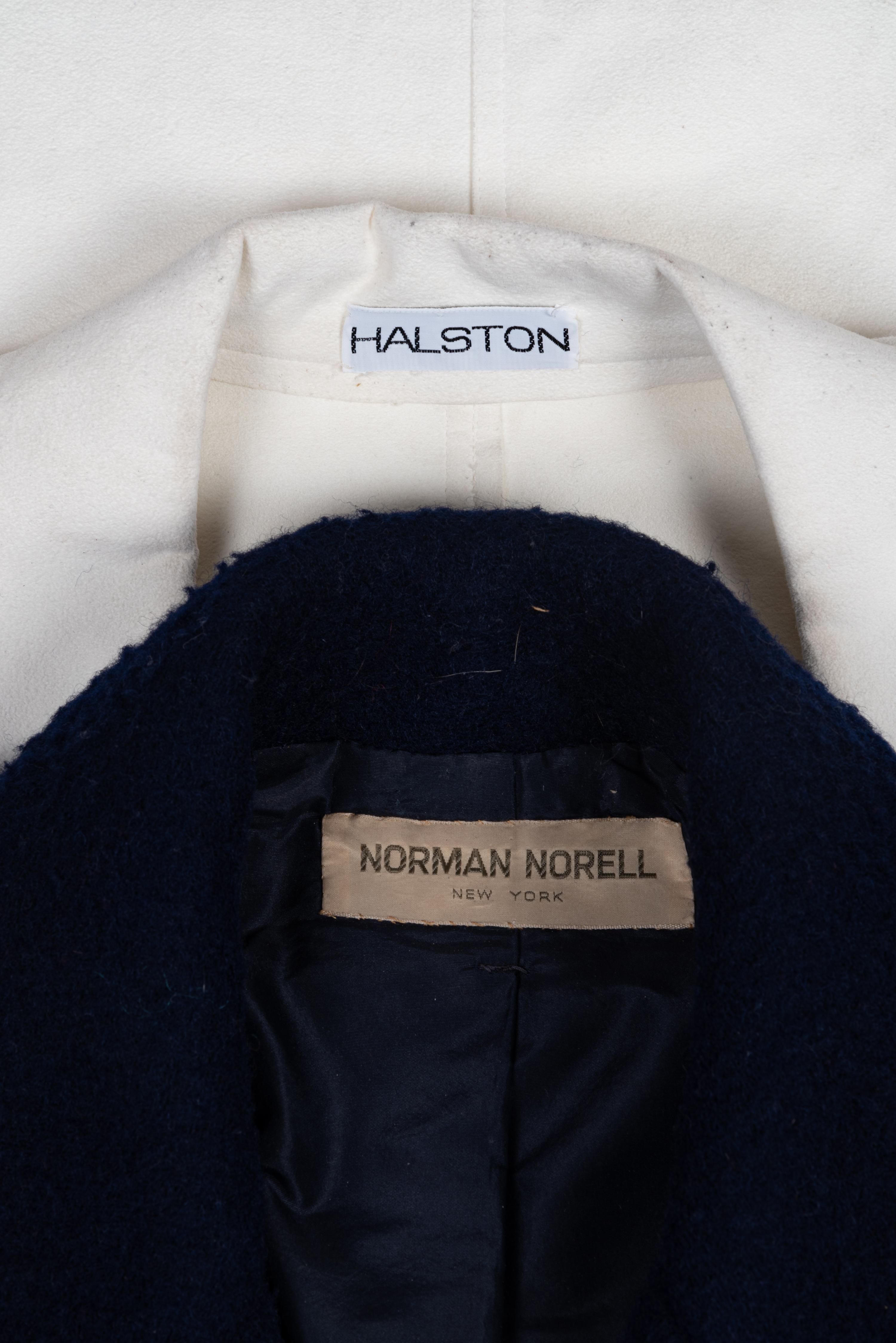 Two Designer Coats: One Norman Norell, One Halston, 1960-70s
