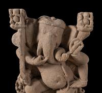 A Large Indian Stone Carving of a Ganesha