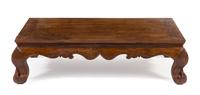 A Chinese Hardwood Kang Table Kangzhuo Height 12 x width 44 x depth 20 inches. — 18TH/19TH CENTURY