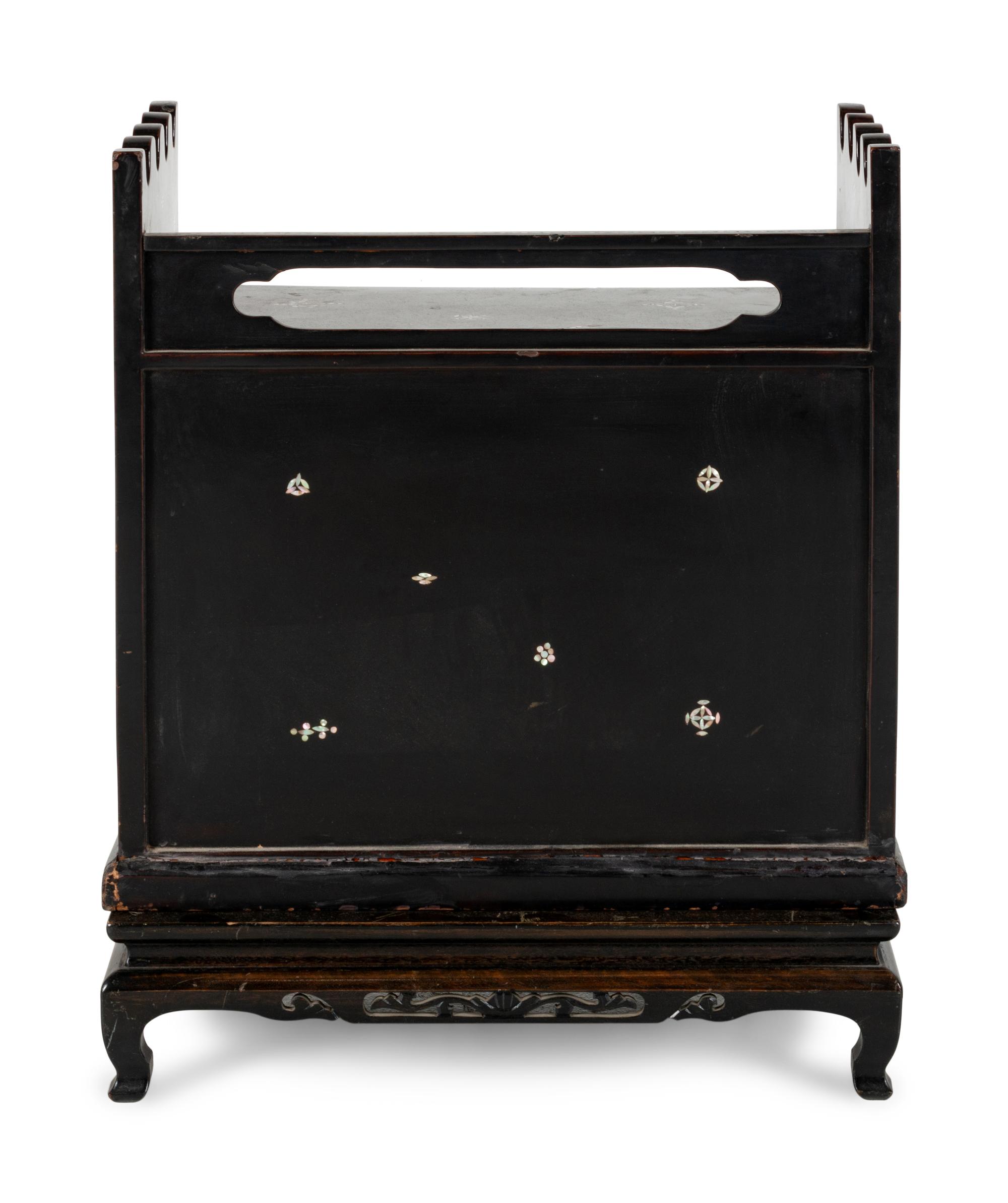 A Korean Black Lacquered and Mother-of-Pearl Inlaid 'Najeon Chilgi' Table Cabinet