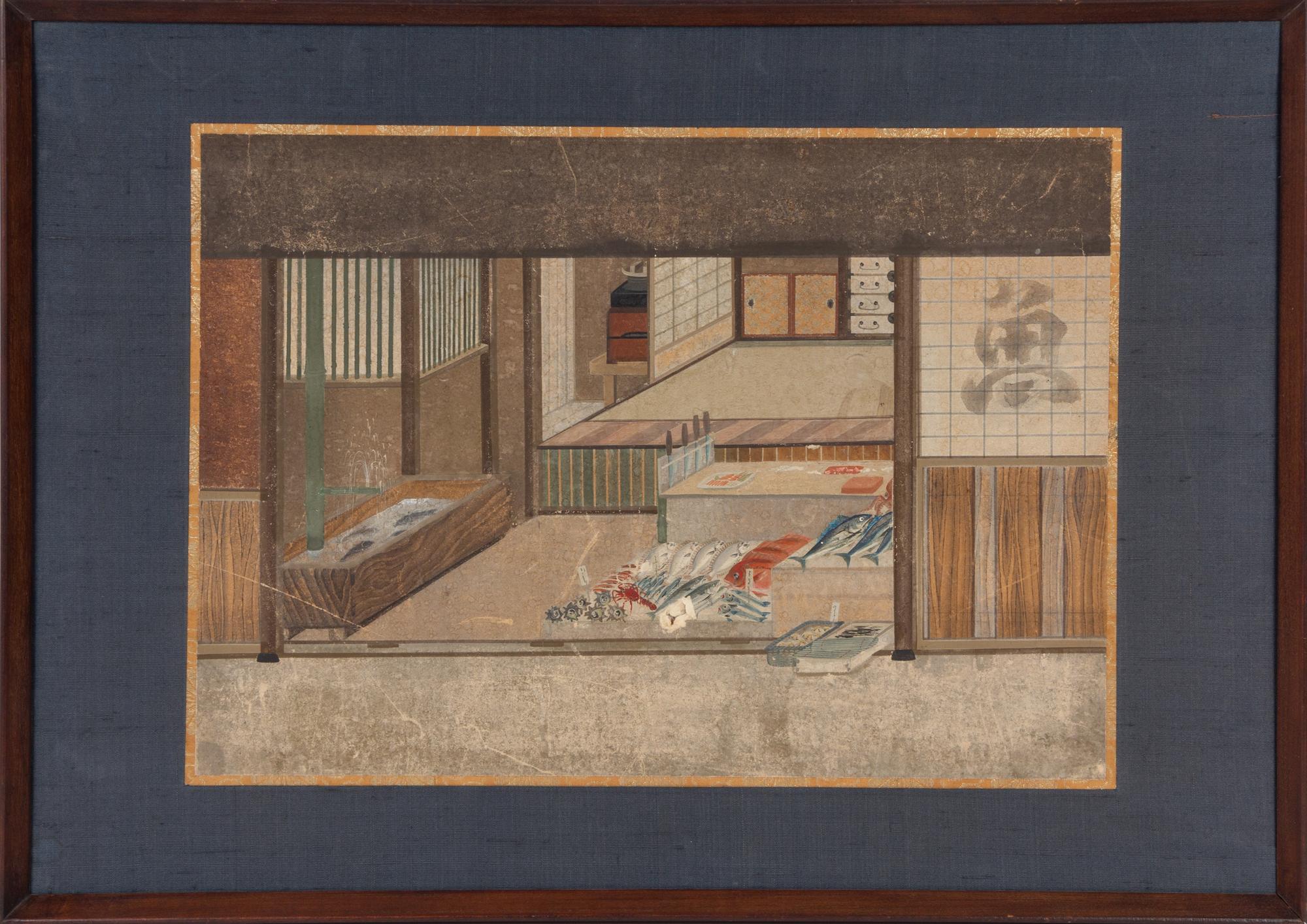Two Japanese Ink and Color on Paper 14 x 19 7/8 inches (each image). — 19TH CENTURY