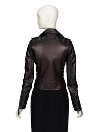 BALENCIAGA, BLACK LEATHER MOTO JACKET