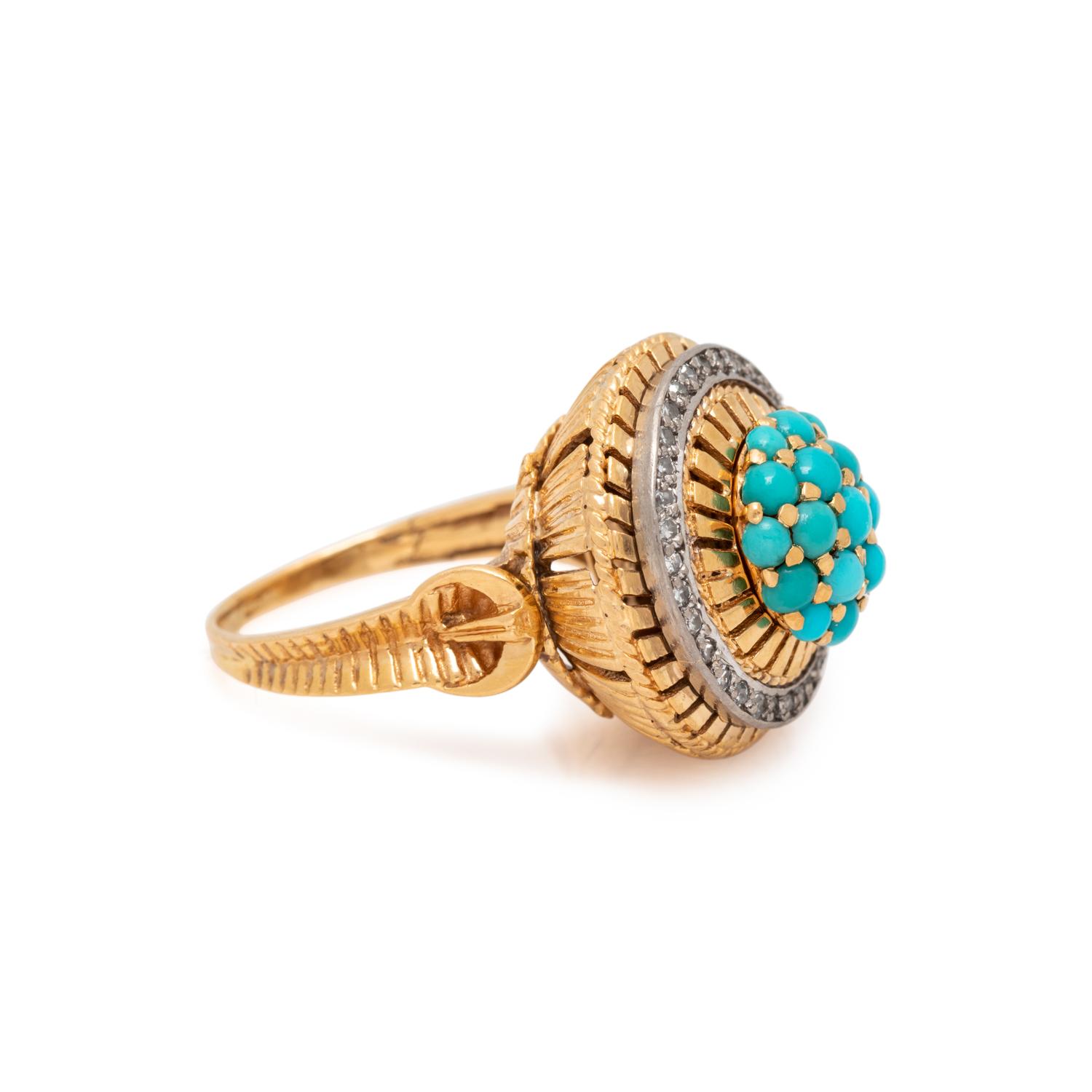 CONVERTIBLE YELLOW GOLD, DIAMOND AND GEMSTONE RING