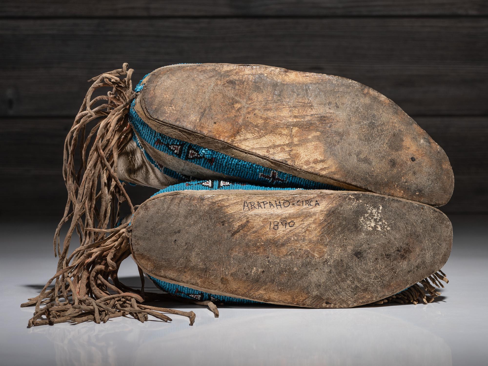 Arapaho Beaded Hide Moccasins