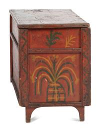 An African American Painted Cherrywood Blanket Chest