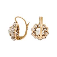 ANTIQUE, PLATINUM-TOPPED GOLD AND DIAMOND EARRINGS