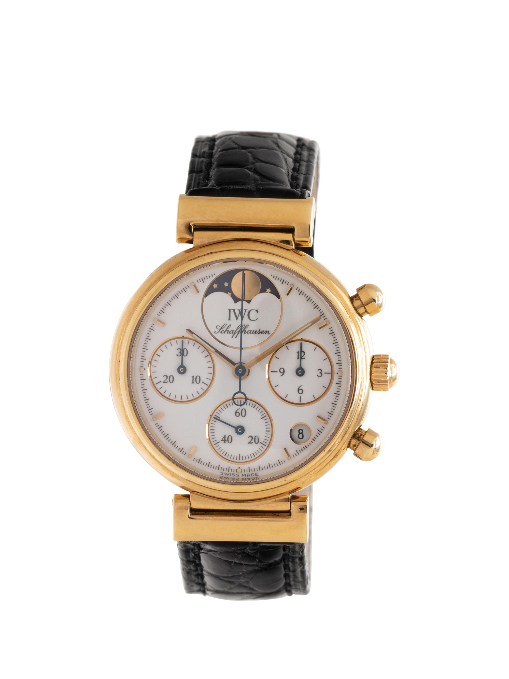 IWC, REF. IW3736 18K YELLOW GOLD MOONPHASE CHRONOGRAPH 'DA VINCI' WRISTWATCH