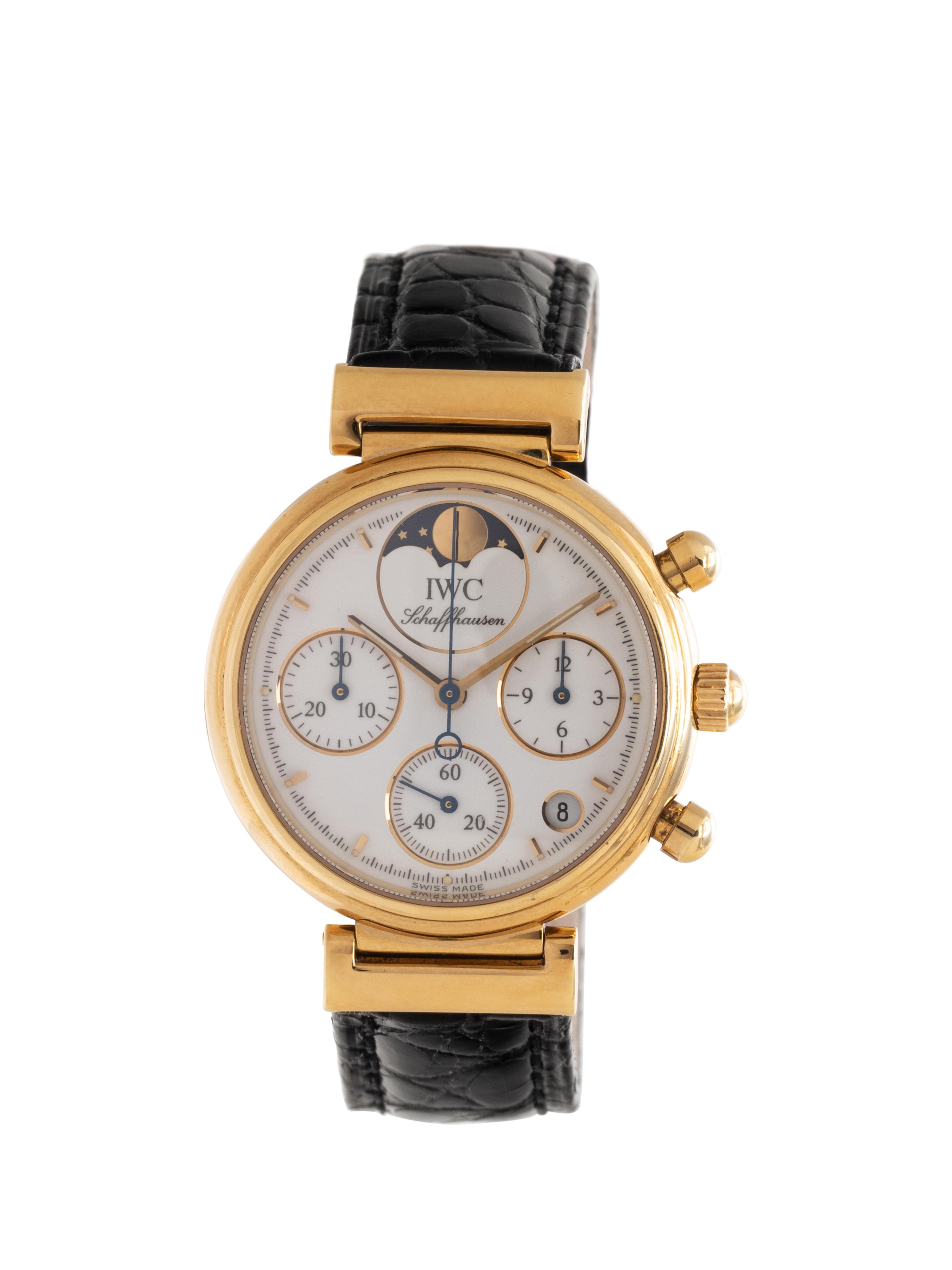 IWC, REF. IW3736 18K YELLOW GOLD MOONPHASE CHRONOGRAPH 'DA VINCI' WRISTWATCH