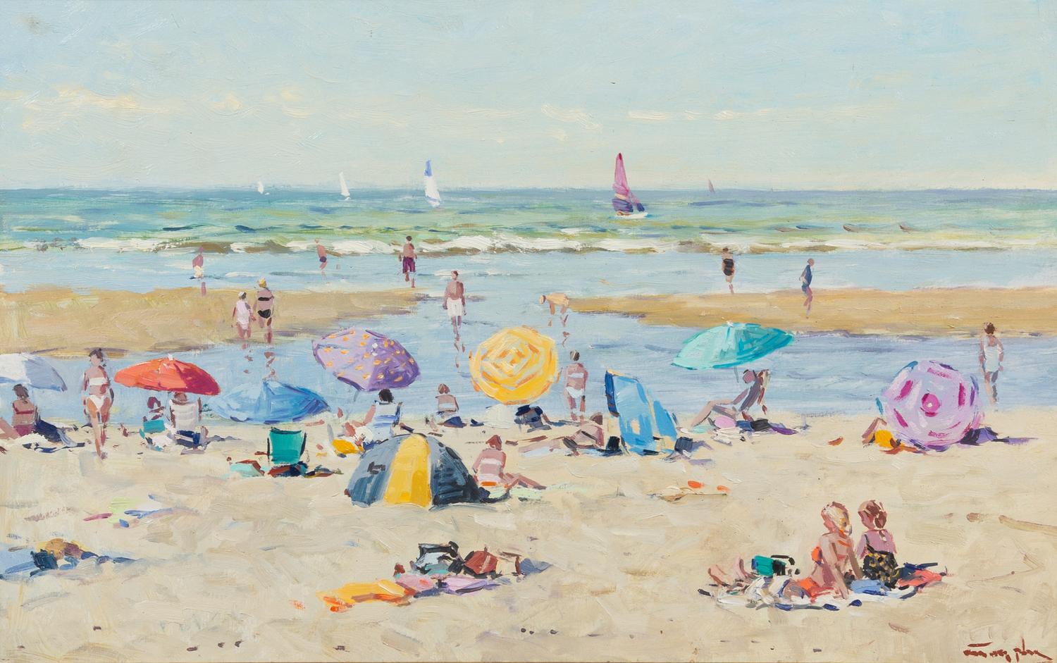 Niek van der Plas, (Dutch, b. 1954), Beach Scene