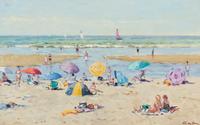 Niek van der Plas, (Dutch, b. 1954), Beach Scene