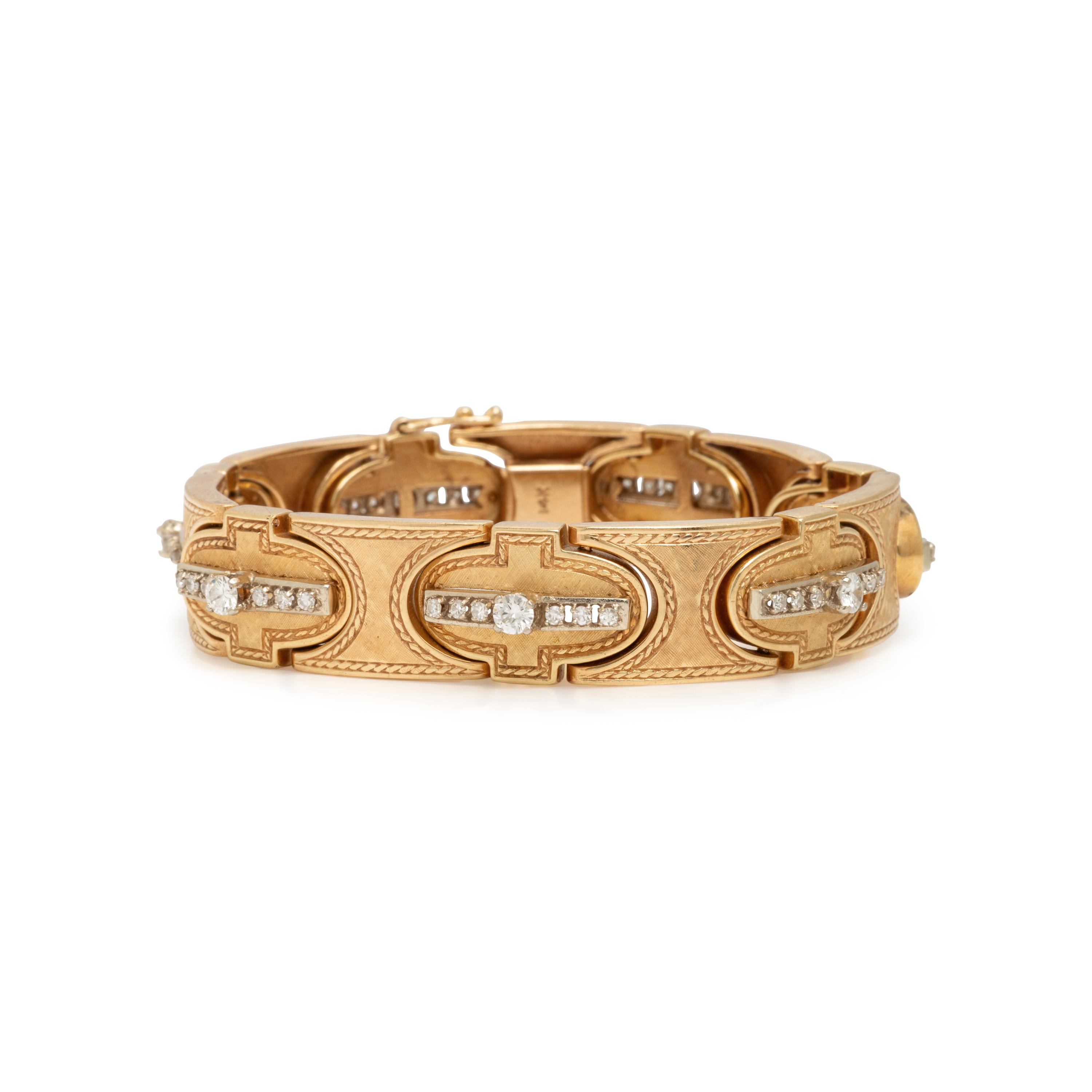 Diamond and Yellow Gold Bracelet