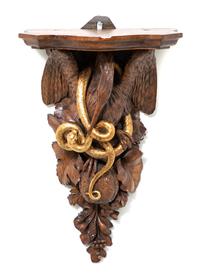 A Continental Carved and Parcel Gilt Wall Bracket Height 24 1/2 inches. — 19TH CENTURY