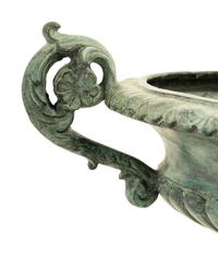 A Patinated Cast Metal Garden Urn