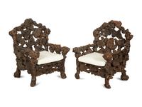 A Pair of Chinese Rootwood Armchairs