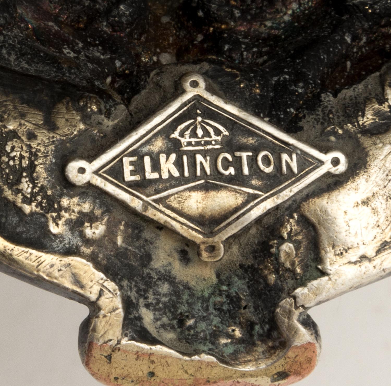 An English Silver-Plate Centerpiece, Elkington & Co., Birmingham, 19th Century, the central figure in the form of a draped maiden flank