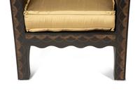 A Pair of Art Deco Style Painted and Ebonized Wood Armchairs — 20th Century