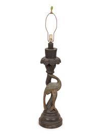 A Goa Carved Wood Table Lamp Base