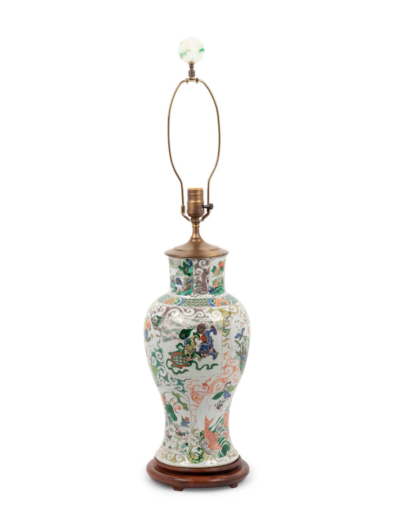 A Chinese Famille Verte Porcelain Vase