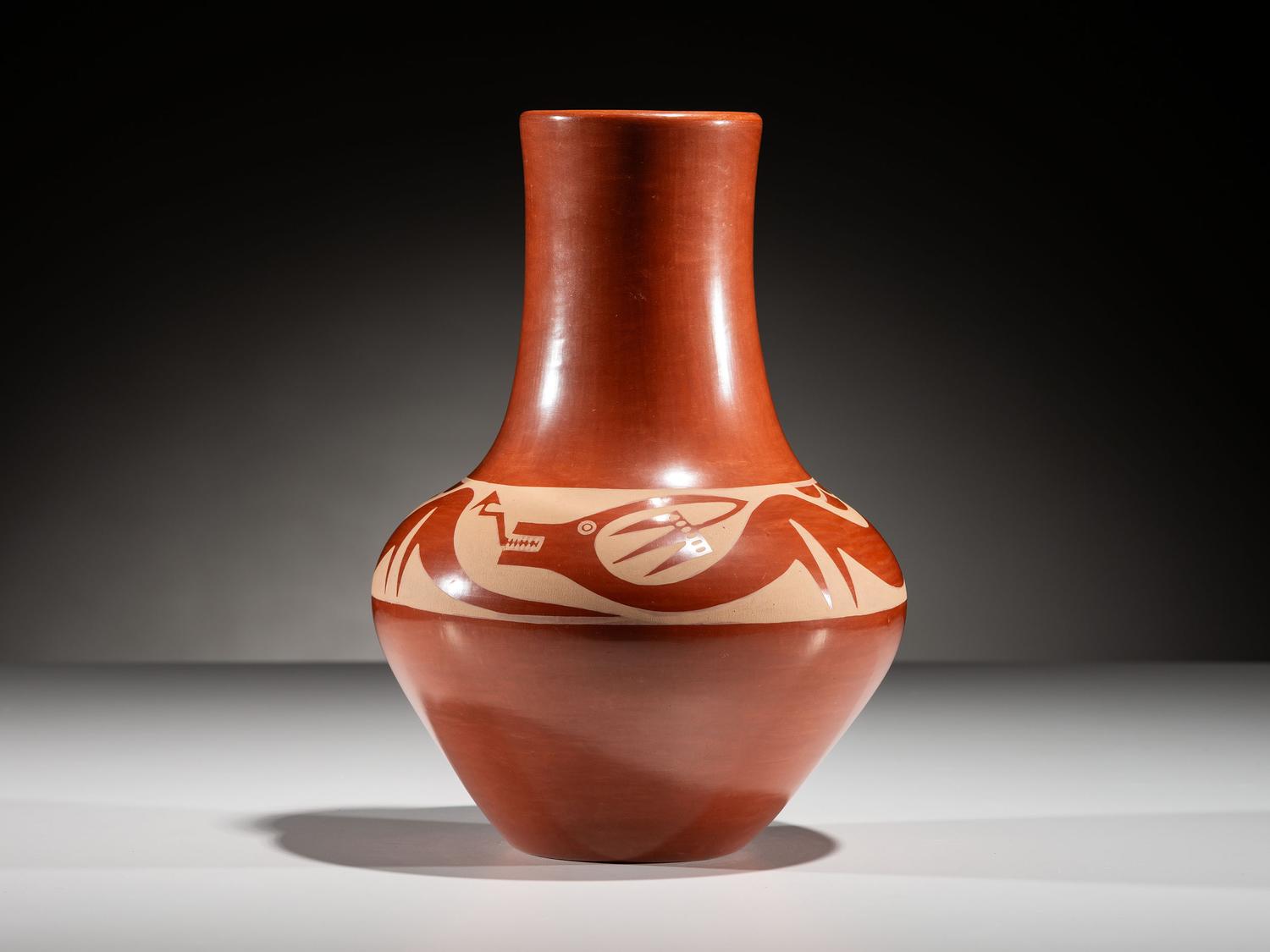 Redware Pottery Vase, Signed Twice October 1963